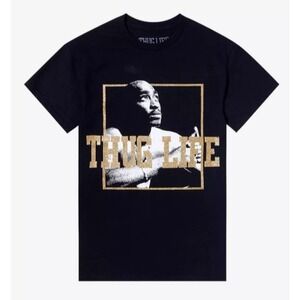 Tupac 2PAC Officially Licensed (Women's XL) Thug Life Glitter Portrait T-Shirt‎